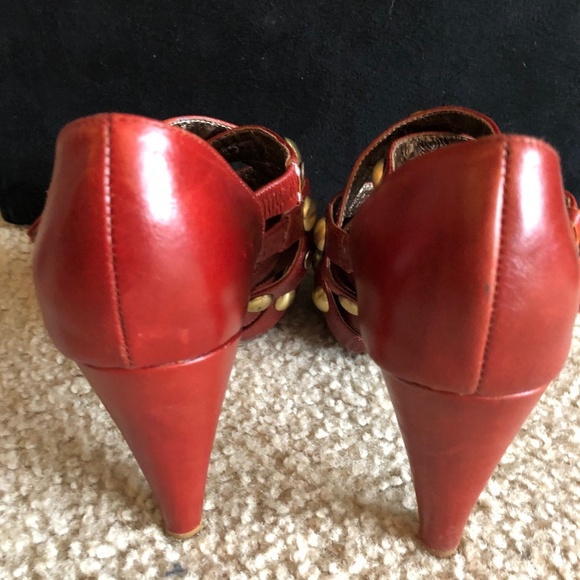 Jeffrey Campbell Ibiza Siz 8.5 Strappy Heels - Red - Picture 4 of 7